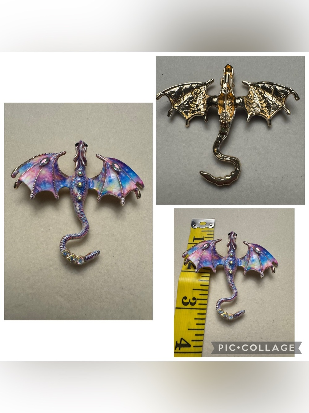 New Pastel Color Dragon Brooch
